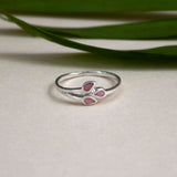 Pink Trio Petal 925 Sterling Silver Ring for Women