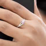 Pink Trio Petal 925 Sterling Silver Ring for Women