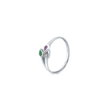 Pastel Trio Petal 925 Sterling Silver Ring for Women