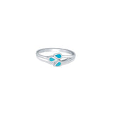 Aqua Trio Petal 925 Sterling Silver Ring for Women