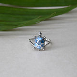 Blue Tortoise 925 Sterling Silver Ring for Women