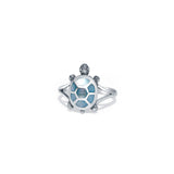 Blue Tortoise 925 Sterling Silver Ring for Women