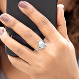 Blue Tortoise 925 Sterling Silver Ring for Women