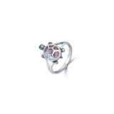 Pink Tortoise 925 Sterling Silver Ring for Women