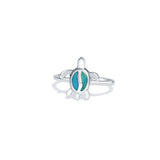 Blue Turtle 925 Sterling Silver Ring for Women
