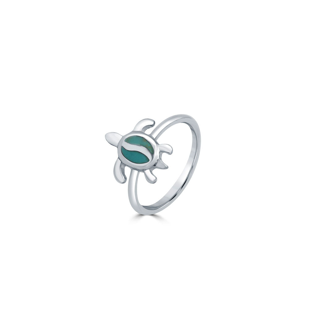 Blue Turtle 925 Sterling Silver Ring for Women