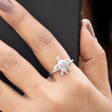 Pastel Turtle 925 Sterling Silver Ring for Women