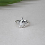 White Turtle 925 Sterling Silver Ring for Women
