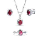 Scarlet moon 925 sterling silver 3-piece set