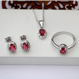 Scarlet moon 925 sterling silver 3-piece set