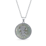 Dolly 925 Sterling Silver Pendant and Chain Set for Girls