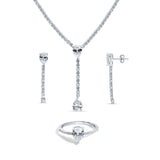 Starlight Drop 925 Sterling Silver 3-Piece Jewelry Set