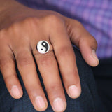 Yin-Yang Sterling Silver Ring for Men