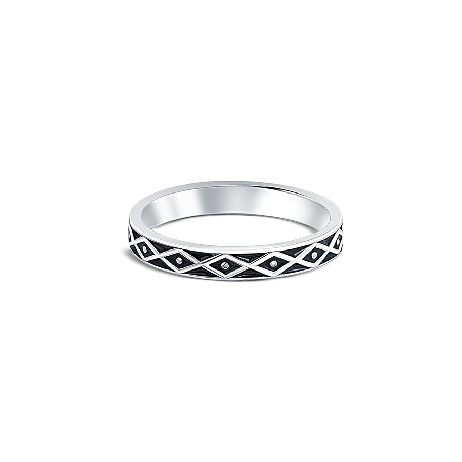 Exquisite Checkers Sterling Silver Thumb Band