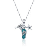 Hawaiian Vibe Silver Charm pendant and chain set