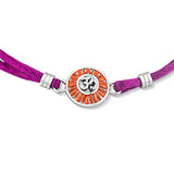 Om with Red Enamel Chakra  - 925 Sterling Silver Rakhi for your brother