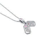 Love Coupon Silver Charm pendant and chain set for women