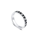Paramount Men's Band in Sterling Silver with Black Enamel