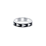 Only Yours Sterling Silver Thumb Ring with Black Enamel