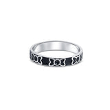 Bowy Wows Black enamel Sterling silver Band for Men