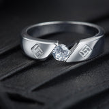 Companion Band for Men in Sterling Silver with Zirconia