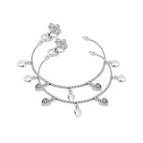 Dillagi Silver Baby Anklets with Hearts Charms