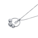 Dancing Butterfly silver Pendant Chain Set