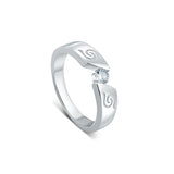 Swirly You Band for Men in 925 Sterling Silver with Zirconia