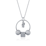 Dancing Butterfly silver Pendant Chain Set