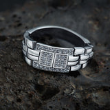 Dynamic Silver Watch Style Ring for Men