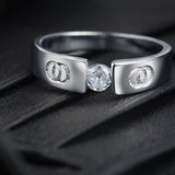 Connected World Band for Men in 925 Sterling Silver with Zirconia