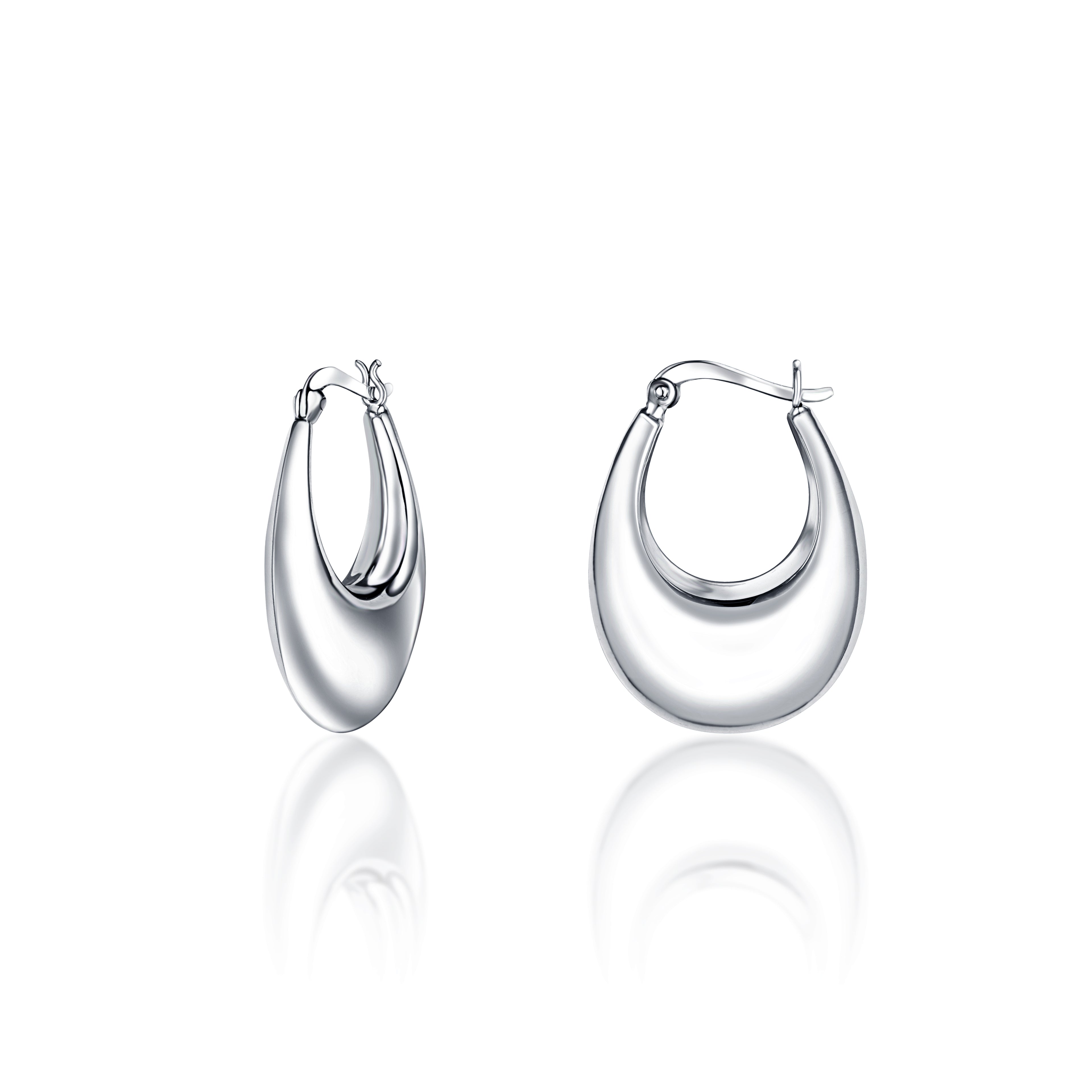 92.5 sterling silver hoops/baali  is finished in silver and latch back closure.