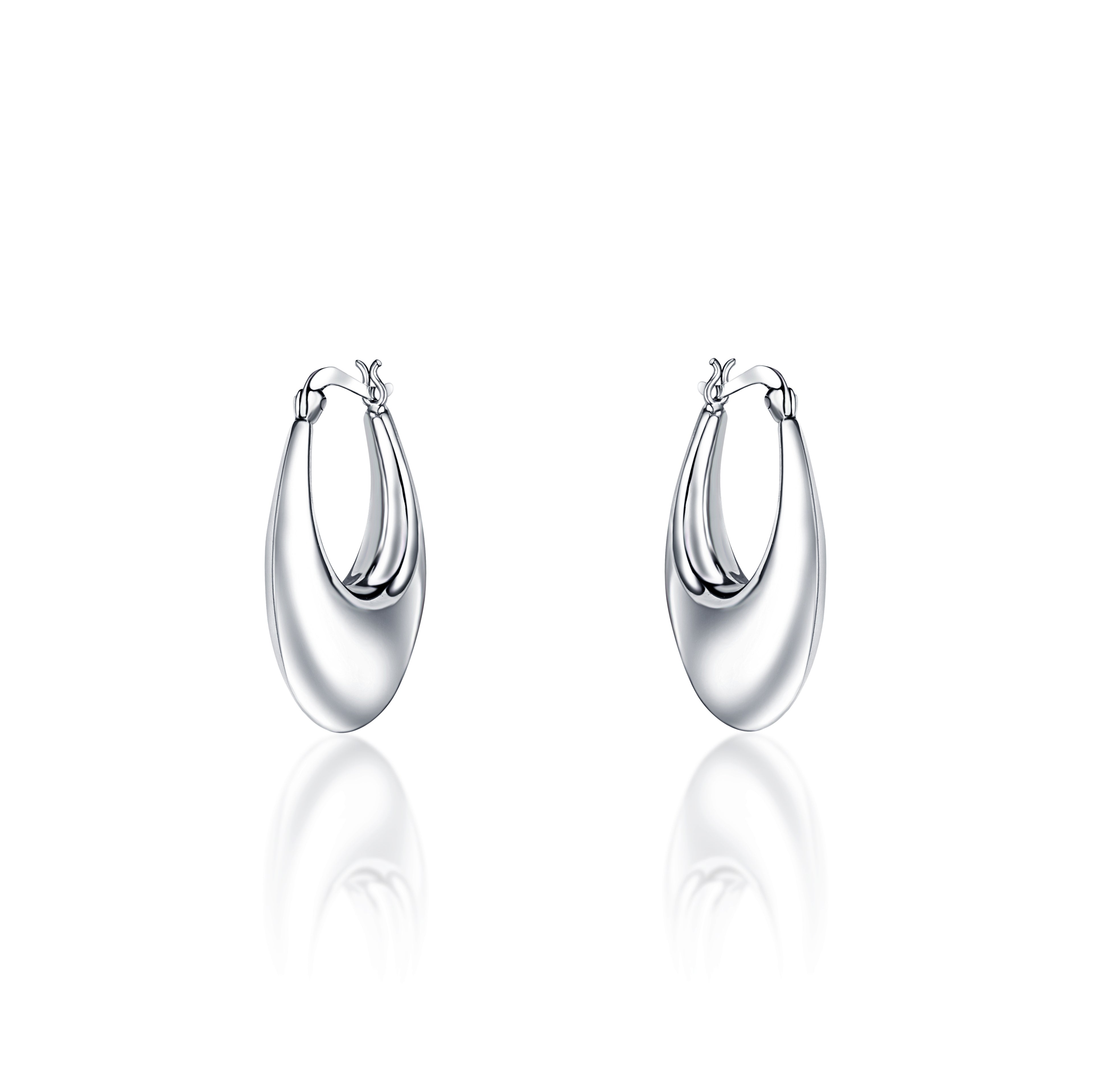 92.5 sterling silver hoops/baali  is finished in silver and latch back closure.