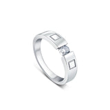 Pleaser Man 925 Sterling Silver Band for Men with Zirconia