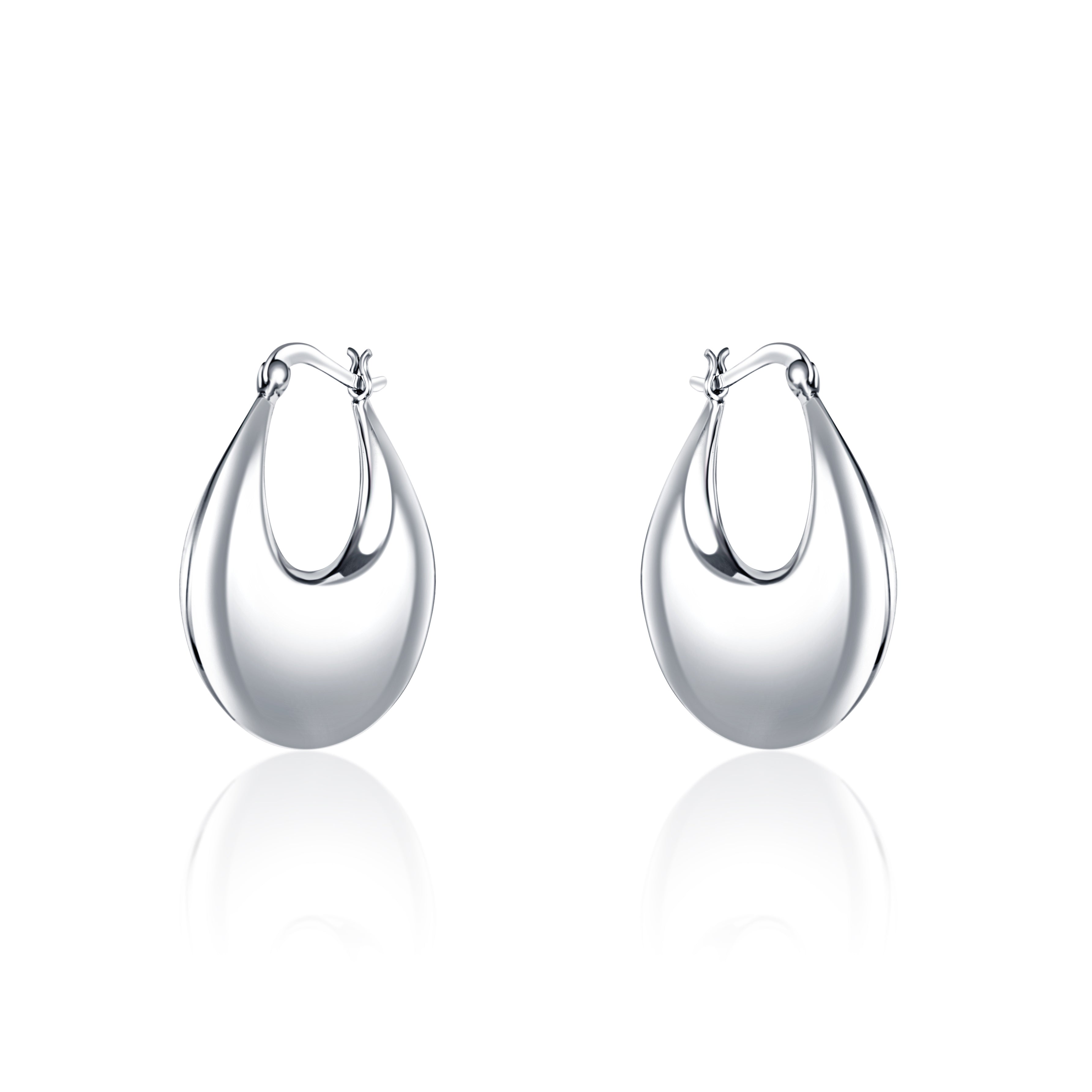 92.5 sterling silver hoops/baali  is finished in silver and latch back closure.