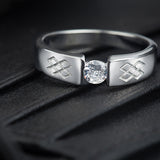 Passion 925 Sterling Silver Band for Men with Zirconia