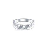 Inclined to You Sterling Silver Ring for Men with Zirconias