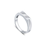 Inclined to You Sterling Silver Ring for Men with Zirconias