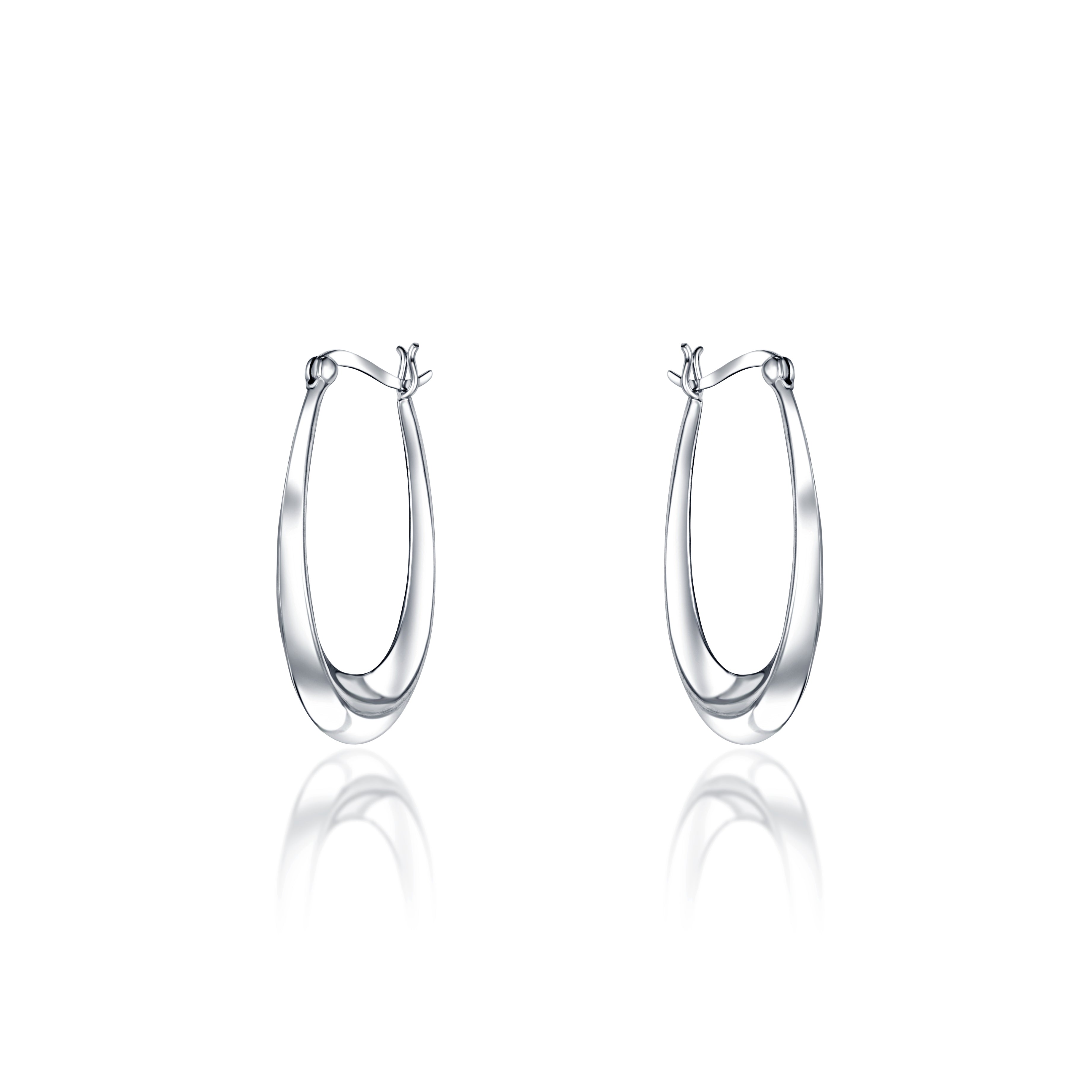 92.5 sterling silver hoops/baali  is finished in silver and latch back closure.