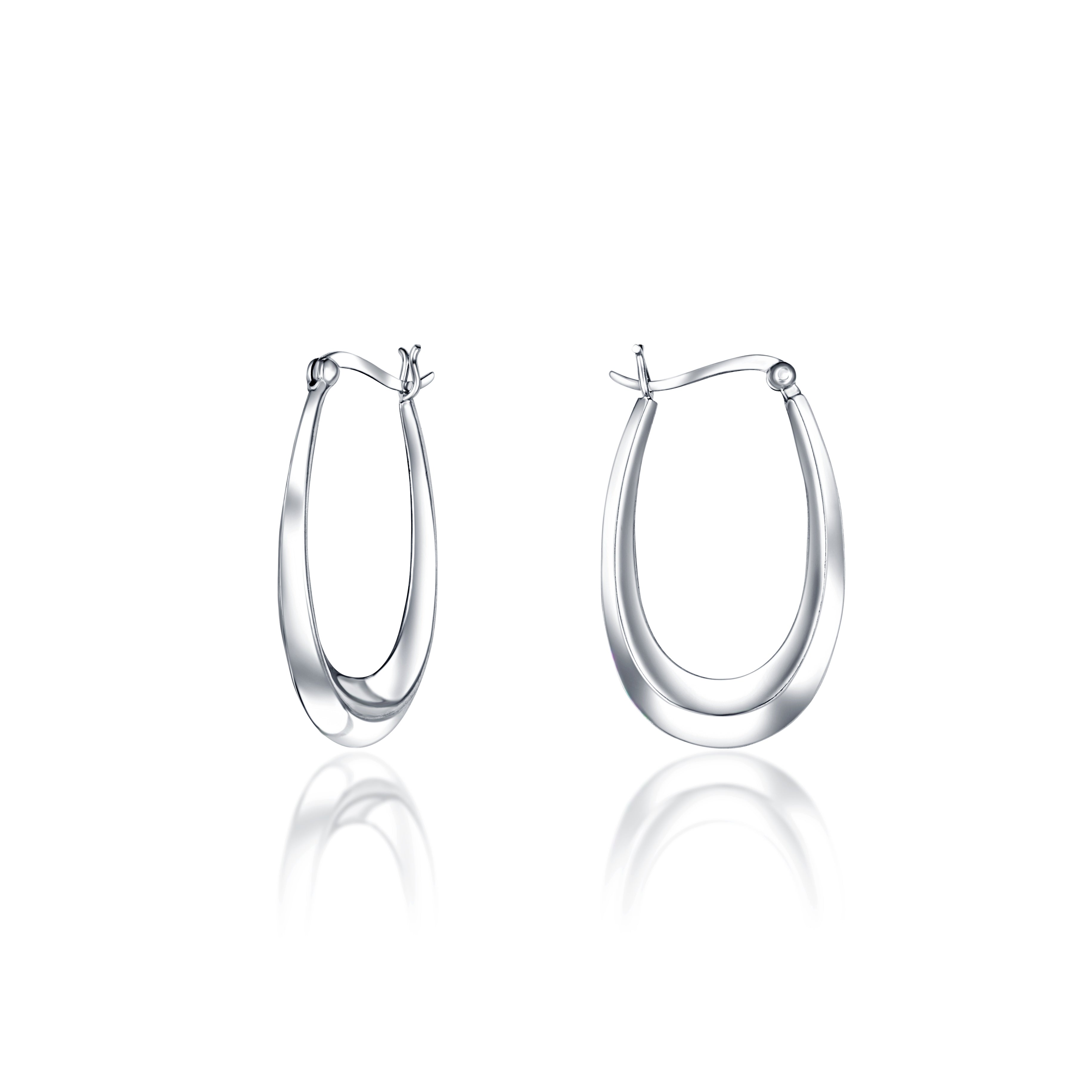 92.5 sterling silver hoops/baali  is finished in silver and latch back closure.