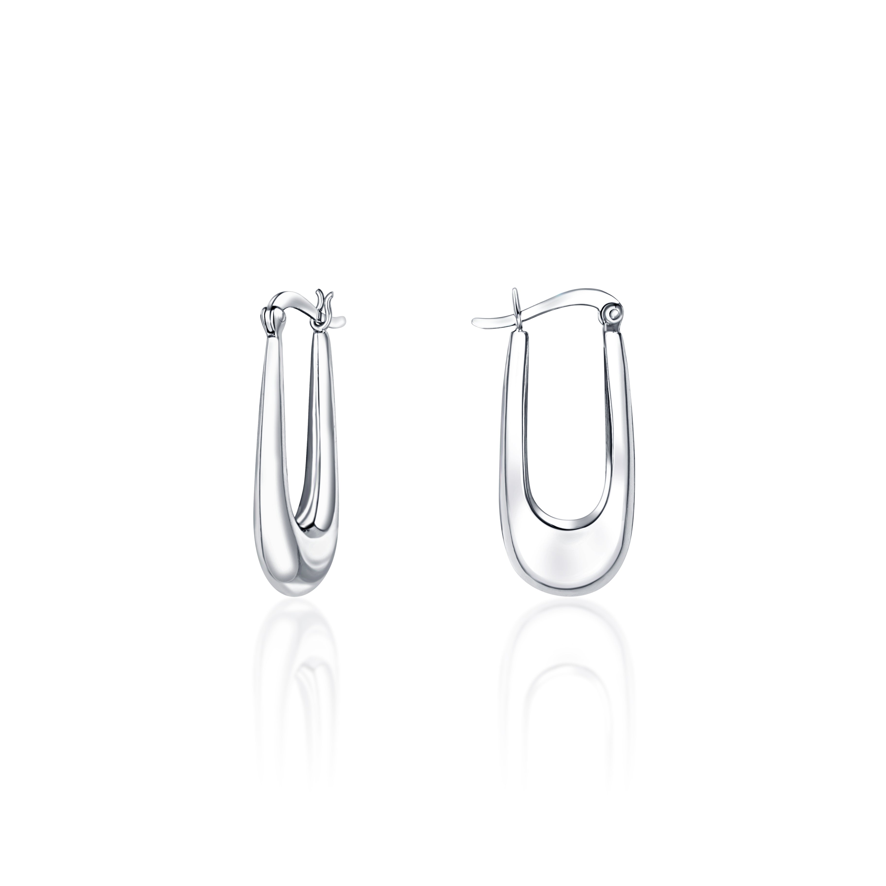 92.5 sterling silver hoops/baali  is finished in silver and latch back closure.