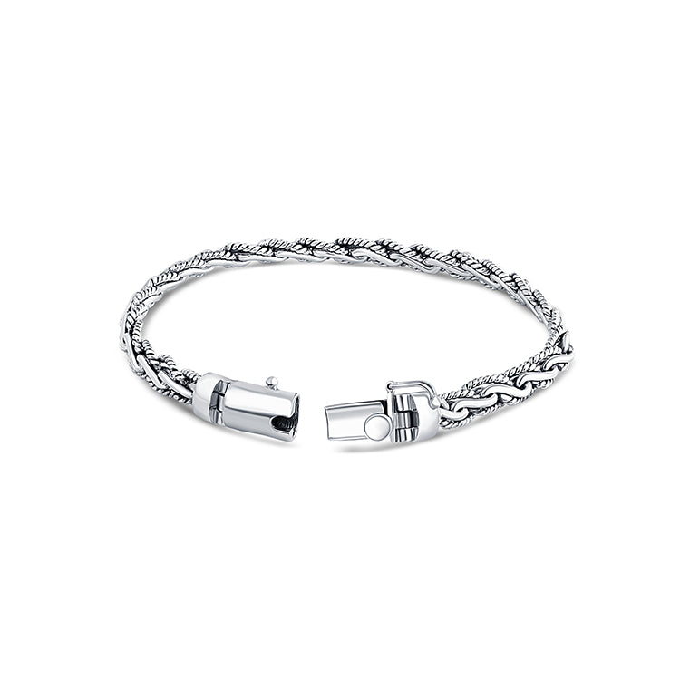 Classic Curb Chain Men Bracelet - Sterling Silver - Talisa