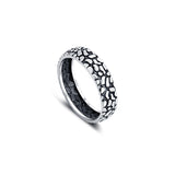 Rock Surface 925 Sterling Silver Band For Men