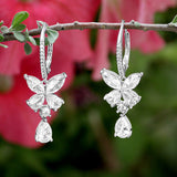 Pretty Butterfly Silver Zirconia Dangler for Women with Drop