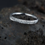 Silver Scale Thumb Band in 925 Sterling Silver