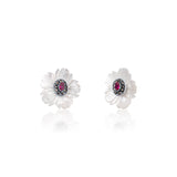 Sugandh Suman Studs Earrings with Ruby Stone
