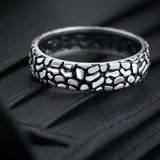 Rock Surface 925 Sterling Silver Band For Men