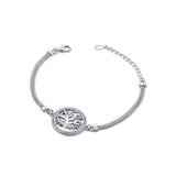 Tree of Life Silver Bracelet for Women with Colorful Zirconia