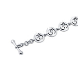 Omkara Oxidised Silver Bracelet for Men