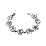 Surya Aum Oxidised Silver Bracelet for Men